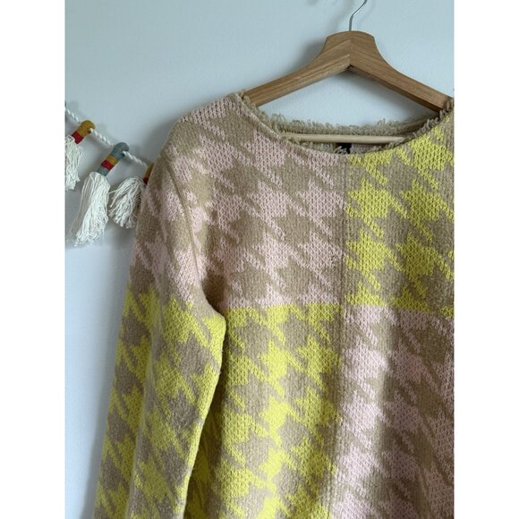 Marc Cain Houndstooth Wool Blend Knit Multicolor Sweater Preppy Academia N4 US 8 - Picture 5 of 10
